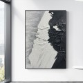 ブラック ホワイト ビーチ ウェーブ サンド 06 壁装飾